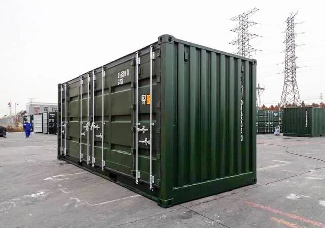 Contenedor Marítimo Open Side 20 pies – Color Verde Oscuro